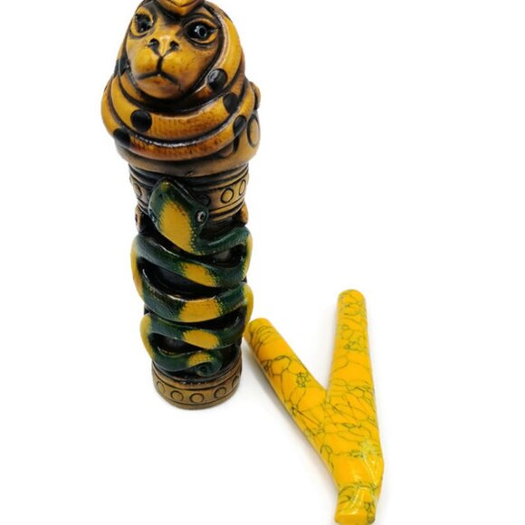 Kuripe Set Monkfish Applicator Snake Designs Peruvian Crafts Cusco